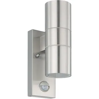 EGLO Außenleuchte Edelstahl 21,5 cm inkl. Bewegungsmelder silber