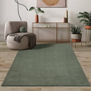 Mia's Teppiche Comfort Moderner Flauschiger Kurzflor Teppich, Anti-Rutsch Unterseite, Waschbar bis 30 Grad, Super Soft, Felloptik, Forest, 120 x 160 cm