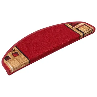 vidaXL Treppenmatten Selbstklebend 15 STK. Rot 65x21x4 cm