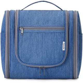 Narwey Kulturbeutel Damen & Herren - Kulturtasche Zum Aufhängen, Kinder Kosmetiktasche - Waschtasche für Frauen & Mädchen (Navy blau(Groß))