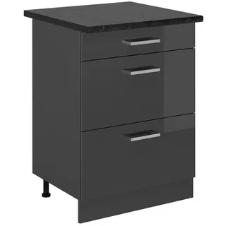 Vicco Schubladenschrank Küchenunterschrank R-Line 60 x 81,6 x 60 cm Grau