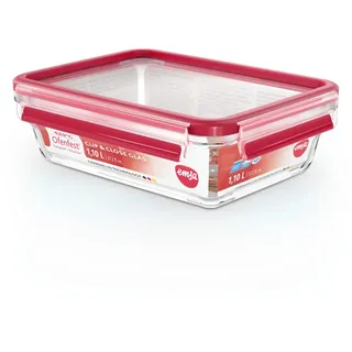 Emsa Frischhaltedose rechteckig rot 1,1 l 2-teiliges Set