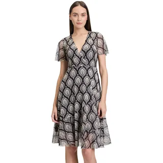 Cartoon Volantkleid Schwarz/Weiß 44