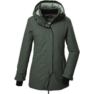 KILLTEC Damen Kow 93 Wmn Pkr Funktionsparka/Parka Mit Kapuze, Grün/grau, 48 EU