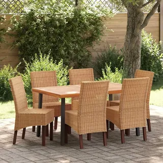 vidaXL Esszimmerstühle 6 Stk. Natur Rattan Braun - Braun