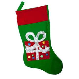 Weihnachtsstrumpf Rot und Grün Mit Filz Bild - Geschenk
