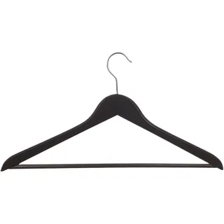 Hagspiel Kleiderbügel aus Holz, Kleiderbügel aus Buchenholz, drehbarer Metallhaken, Made in Austria (12 St. anthrazit 44 cm mit Steg)