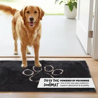 Dog Gone Smart Dirty Dog Fußmatte – schnell trocknender Teppich für Hunde – Plüsch-Hundematte mit super griffiger Rückseite für saubere Böden – super saugfähige und maschinenwaschbare Hundematte für