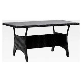 Gartentisch Klapptisch, Balkontisch, Schwarz 120x70x66 cm Poly Rattan - Schwarz