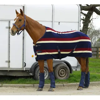 Rhinegold 0 Elite Fleece Travel/Day Rug Teppich, Burgunderrot gestreift, 1,4 m