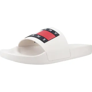 Tommy Jeans Herren Badeschuhe/ Badelatschen TOMMY JEANS POOL SLIDE ESS Weiß (Ecru) Synthetik Größe: 40 - Weiß