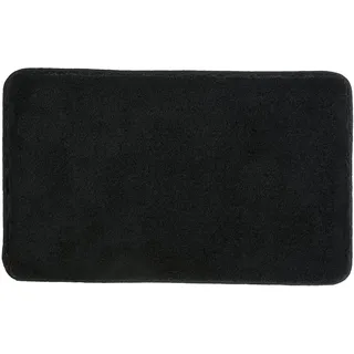 Kleine Wolke Badteppich Relax Schwarz 60 x 100 cm | OEKO-TEX zertifiziert, rutschhemmende Unterseite, für Fußbodenheizung, maschinenwaschbar, 100% Polyacryl