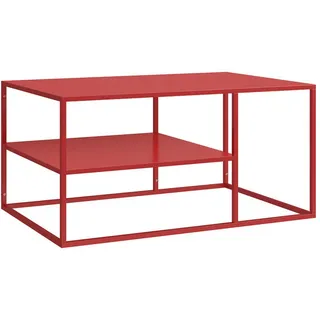 [en.casa] Couchtisch Solund Rot Metall 90 x 45 x 60 cm