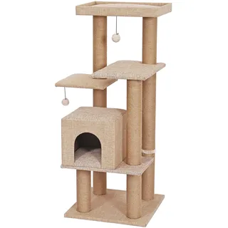Dehner Lieblinge Katzen-Kratzbaum Nele, ca. 122 x 50 x 50 cm, Jute, beige