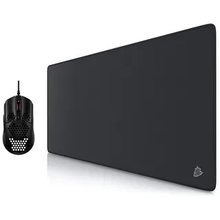 HyperX Pulsefire Haste – Gaming-Maus – Ultraleicht, 59g, Wabenschale, Hex-Design, 6 programmierbare Tasten & CSL-Computer - XXL Speed Gaming Mauspad Titanwolf Schwarz 900 x 400mm - XXL Mousepad