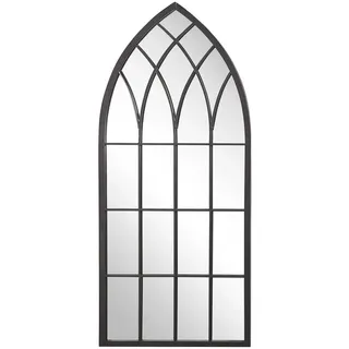 Beliani Wandspiegel schwarz Fensteroptik 50/115 cm Cassel , Schwarz , Metall , 50x115x2 cm , Spiegel, Wandspiegel