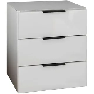 SchlafKONTOR Livetastic Nachtkästchen , weiß, , Metall , 3 Schubladen , 45.8x52.9x40 cm , Schlafzimmer, Nachtkästchen