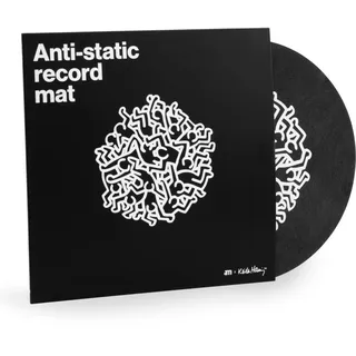 Premium Antistatische Plattenspielermatte - Anti-Static Record Mat aus Carbonfaserfilz für Turntable und LP Vinyl Schallplatten, Keith Haring