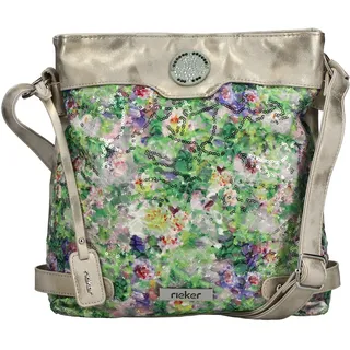 Umhängetasche RIEKER, Damen, Gr. B/H/T: 27cm x 30cm x 7cm, multi, Textil, bedruckt, Taschen Umhängetasche, Damen Schultertasche, Handtasche in Metallic-Optik