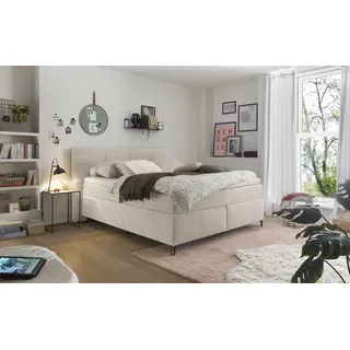 set one by Musterring Boxspringbett "Fairfield" mit Metallfuß schwarz, Wendematratze, Breite 160 oder 180 cm, beige
