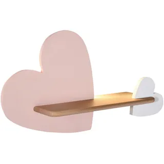 Kinderwandleuchte , Weiß, Pink , Holz, Metall, Holzwerkstoff , Eiche , herzförmig , 12x26x43 cm , RoHS, Europäischer Sicherheitsstandard , einfach zu transportieren , Lampen & Leuchten, Innenbeleuchtung, Kinderzimmerlampen, Kinderwandleuchten