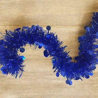 Dmora - Weihnachtsdekoration Ferpècle, Weihnachtsdekor, Weihnachtsornament, Festliche Dekoration, Made in Italy, 1000x8 h8 cm, Blau