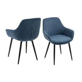 SalesFever Armlehnstuhl Textil blau 2er Set