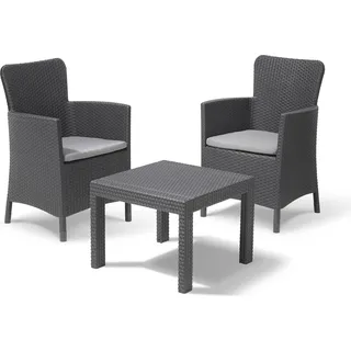 Allibert Lounge-Balkon-Möbel Salvador  3-tlg.-Set, Grau - Grau