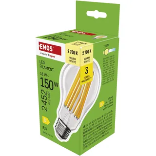 EMOS LED Lampe Filament A70, E27 18W 150W 2452lm, Warmweiß