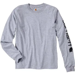 Carhartt Logo Langarm-t-shirt - Light Grey - XL