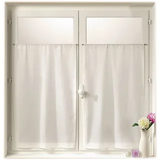 LINDER 0323/15/415 Scheibengardinen, spitz, champagnerfarben, 2 Stück, weiß, 70X160