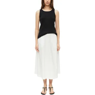 Faltenrock S.OLIVER, Damen, Gr. 42, weiß, Web, Obermaterial: 60% Baumwolle, 40% Lyocell, unifarben, normal lang, Röcke Faltenrock, Sommerrock mit elastischem Bund