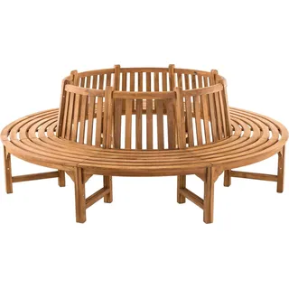 CLP Baumbank Novum rund,teak 250 cm - Braun