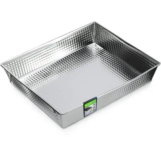 KADAX rechteckige Backform, Backblech in 3 Größen, hohe Blechränder für Kuchen, Toastbrot, Käsekuchen, Brownie, pflegeleichte Kastenform, Wärmeverteilung (30,5 x 25,5 cm, Silber)