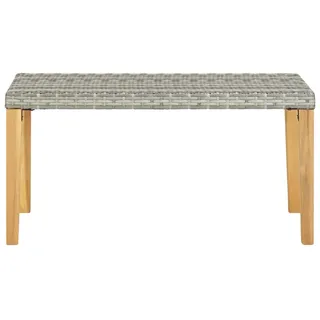 vidaXL Gartenbank 120 cm Grau Poly Rattan und Massivholz Akazie - Grau