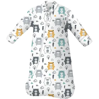 MIKAFEN Schlafsack Baby 3.5 Tog Baby Winter Schlafsack Kinder Schlafsaecke aus Bio Baumwolle Verschiedene Groessen von Geburt bis 4 Jahre alt