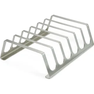 Grillrost.com Das Original Grillrost Größe für 6 Spareribs Edelstahl Silber/Weiß