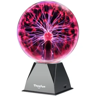 Theefun 8 Zoll Plasmakugel, Magische Plasma Kugel Zauberkugel Berührung & Sound Aktivierte Leuchtlampe Pädagogisches Physik Plasmalampe für Weihnachten Geschenk, Partys, Dekorationen (Rot)