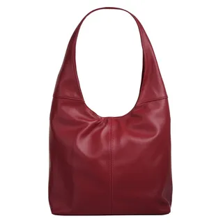Shopper PIKÉ, Damen, Gr. B/H/T: 40cm x 30cm x 11cm onesize, rot, Leder, beschichtet, glänzend, Taschen Shopper, echt Leder, Made in Italy