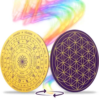 VIBRATIS Blume des Lebens aus Holz – Energetische Ladeplatte für Steine & Wahrsagereipendel | Pendelbrett & Halterung für Zifferblätter ø 15 cm | Hergestellt in Frankreich