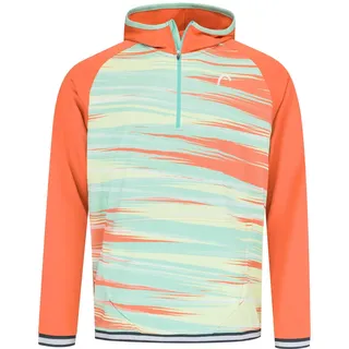 Head Kapuzenpullover Hoodie mit Kapuze Topspin (100% Polyester) pastellgrün/orange Jungen