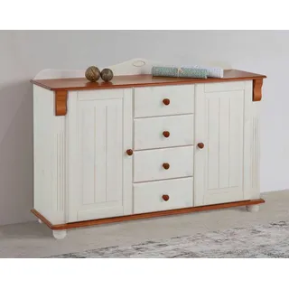 OTTO home Sideboard 130 x 91 x 40 cm weiß / kirschbaumfarben