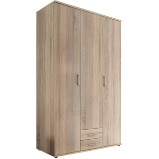 Carryhome Drehtürenschrank , Sonoma Eiche , Holzwerkstoff , 4 Fächer , 2 Schublade(n) Schubladen , 120x196x54 cm , Schlafzimmer, Komplette Schlafzimmer und Serien, Schlafzimmerserien