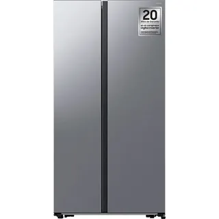 Samsung Side-by-Side mit AI Energy Mode und SpaceMax™, 583 l, Freistehend, Amerikanische Tür, Edelstahl, 2 Tür(en), Berührung, Innen - Silber