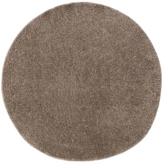 benuta Hochflorteppich Soho Taupe ø 250 cm rund , Kunststoff , Rund , 250x250 cm , pflegeleicht , Teppiche und Böden, Teppiche, Hochflorteppiche & Shaggys