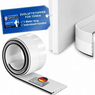 LIEBHEIM Türdichtung Unten - Premium Zugluftstopper für Türen - bis 100 cm | 1 Stück - weiß - 1 Meter lang - individuell kürzbar