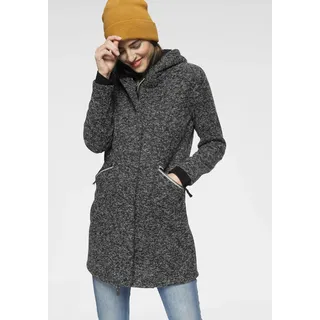 Strickmantel POLARINO, Damen, Gr. 46, grau (anthrazit), Obermaterial: 100% Polyester, Windstopperbündchen, Mäntel Strickmantel, atmungsaktiv und wärmeisolierend. Strickoptik außen, Fleece innen., Topseller