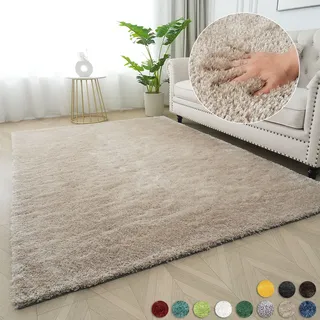 Teppich BRUNO BANANI "Dana Teppich, besonders weich und kuschelig, Kundenliebling" Gr. 5, beige, B:200cm H:30mm L:200cm, Kunstfaser, Teppiche, Teppich, uni, Mikrofaser Teppiche, Wohnzimmer, Schlafzimmer, Esszimmer