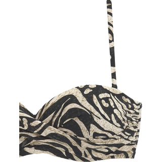 Bügel-Bandeau-Bikini BRUNO BANANI, Damen, Gr. 40, Cup E, braun (braun, bedruckt), Microfaser, Polyamid, bedruckt, Bikini-Sets Bügel-Bandeau-Bikini, in trendigem Animalprint, Topseller