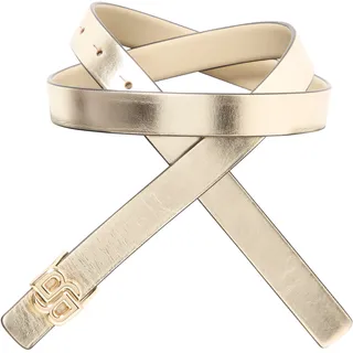 Ledergürtel BOSS "B-Icon-L Sr20", Damen, Gr. 90, gold 711, Leder, glänzend, Gürtel Ledergürtel, mit Logo-Schließe